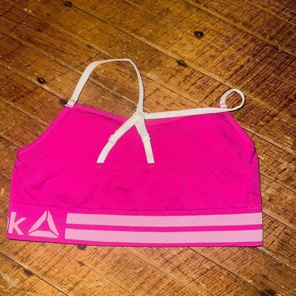 Reebok girls L barbiecore athletic sporty strappy bra - Picture 2 of 3